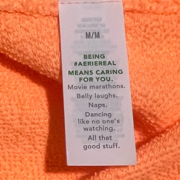 Aerie Oversized Orange Sweatshirt Voop Neck Feeling The Heat Summer Daze medium - Picture 9 of 10